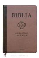 Biblia pierwszego Kościoła z paginatorami i suwakiem kolor ciemny beż
